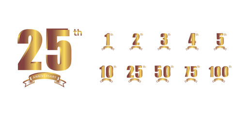 Golden anniversay premium emblem set on white background
