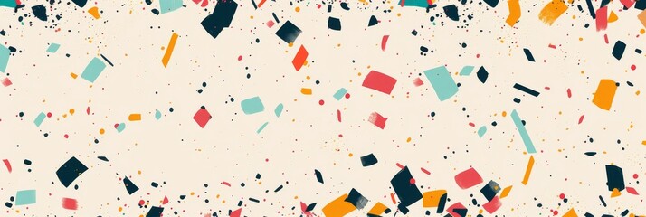 A playful and colorful confetti pattern, with scattered shapes and sparkles on a neutral background, injecting joy and celebration into designs created with Generative AI Technology