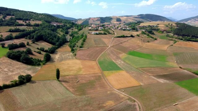 Colorful fields in Colfiorito. Umbria