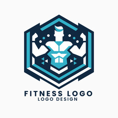 Gym fitness bodybuilding gym equipment logo design vector template 
