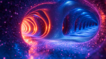 Obraz premium Exploring Fallopian Tube Labyrinth. Inside the Female Body