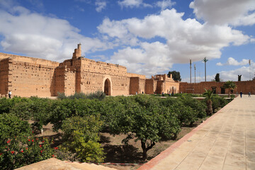El Badi Palace or Badi' Palace is a ruined palace located in Marrakesh, Morocco. It was commissioned by the sultan Ahmad al-Mansur of the Saadian dynasty a few months after his accession in 1578.