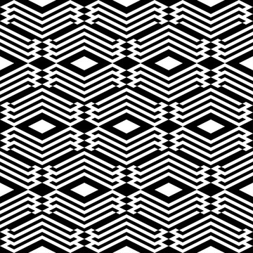 Seamless pattern. Diamonds, shapes wallpaper. Ethnic motif. Rhombuses, figures ornament. Digital paper, textile print, web design, abstract. Shapes background. Geometric backdrop. Vector artwork.