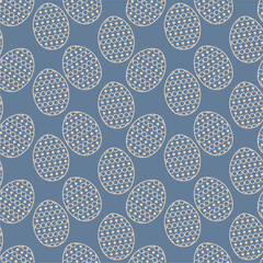 Seamless decorative pattern with Easter eggs holiday wallpaper festive background art decor design for textile, paper 
