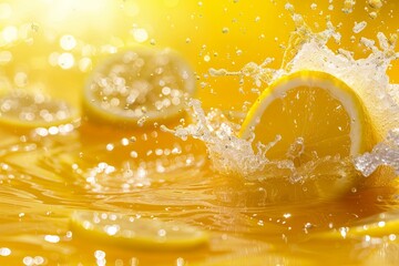Lemon Fantasy: Lush Yellow Liquid Dance, Artistic View