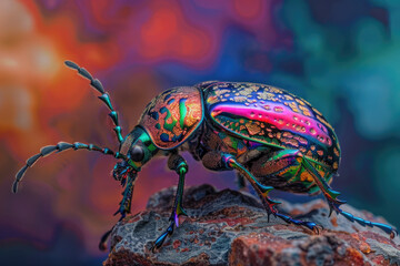 Fototapeta premium A purebred beetle poses for a portrait in a studio with a solid color background during a pet photoshoot.
