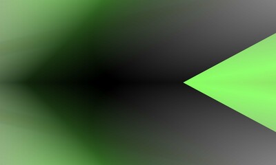 A green triangle is pointing to the right of the image. The background is a gradient of dark and light green.