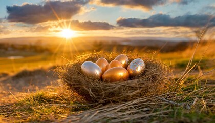 nest with eggs easter