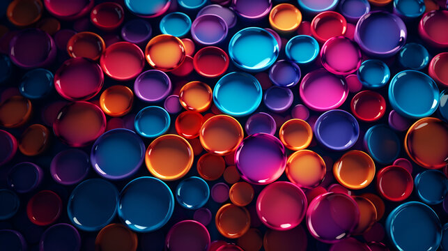 abstract background with colorful circles, 3d render, computer digital image