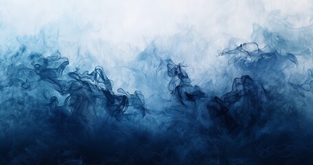 Whimsical Watercolor Smoke - Abstract Blue Fluid Art Background
