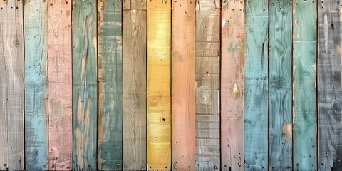 Vintage Pastel Wooden Planks - Rustic Colored Background Texture
