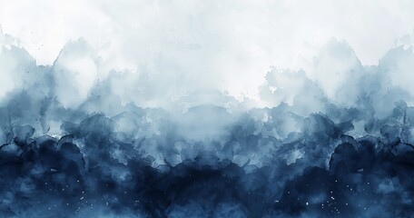 Mystical Fog Over Watercolor Mountains - Ethereal Landscape Background
