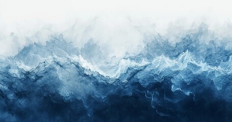 Dynamic Watercolor Waves - Abstract Sea Motion Background
 - obrazy, fototapety, plakaty