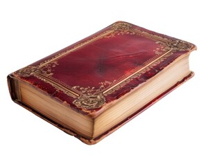 Obraz premium Isolated Single Book Object with Red Cover Illustration on a White Background for Education and Learning Concepts