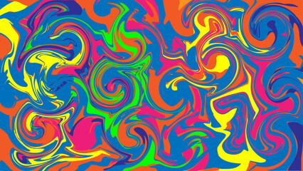 Abstract drawing in fluid art style, vector painting