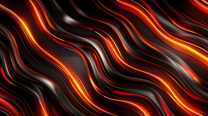 Passionate Depth: Fluid Waves in Black and Red