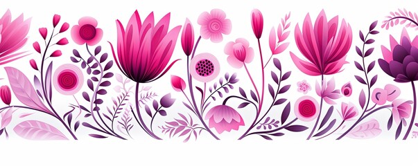 bright spring colors maroon and white, pinknordic pattern white background 