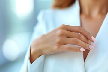 A Close-up on Beautifully Manicured Hands, Embodying Feminine Beauty and Detailed Personal Care, Generative AI