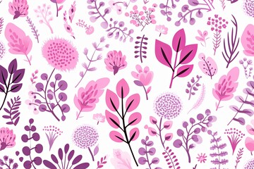 bright spring colors mauve and white, pinknordic pattern white background  - obrazy, fototapety, plakaty