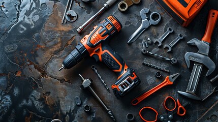 A carefully arranged composition of essential hardware tools