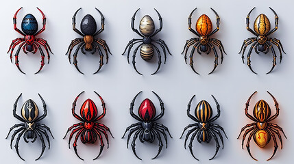 Spider Sticker Collection - obrazy, fototapety, plakaty