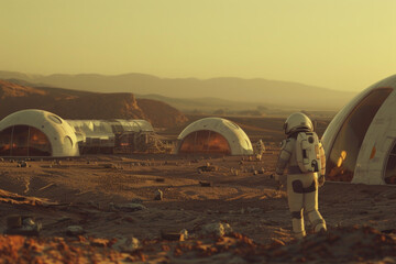 Exploring Mars with astronauts and establishing human settlements.

 - obrazy, fototapety, plakaty