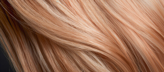 Fototapeta premium Stylish hair: A woman with a shiny, brown and blond highlighted hairstyle.