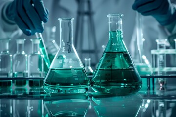 Vibrant Discovery: Laboratory Bottles and Scientific Progress