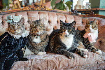 A cat enjoys a human-like gathering at a bar.

