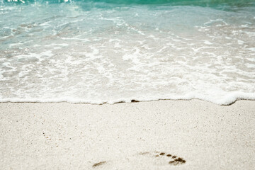 A Beautiful sea and sand on the shore vacation travel background