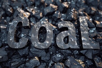 a sign that spells "Coals" and surrounded by charcoal