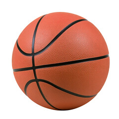 Fototapeta premium Basketball PNG isolated on transparent background with black seam lines and blank basketball ball texture and orange simple basketball