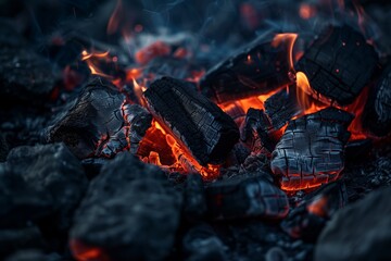 hot coals burning - obrazy, fototapety, plakaty