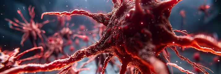 Underwater Biological Illustration, Marine Life and Viruses, Science and Nature Concept - obrazy, fototapety, plakaty