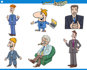 cartoon business people or businessmen characters set