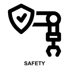 safety, protection, reliable, secure, manufacturing, production expanded outline style icon for web mobile app presentation printing