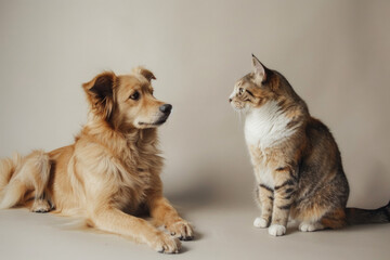 A cat and a dog are companions.

