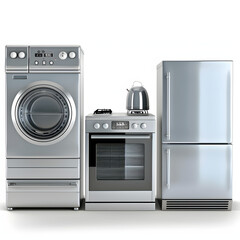 Energy-efficient appliances isolated on white background, photo, png
