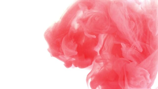 Paint in water, pink isolated abstract