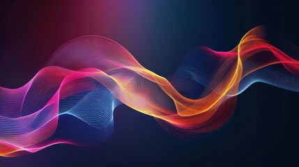 Abstract dynamic colorful flowing lines light design. Sound wave background. Music vector illustration, technology concept