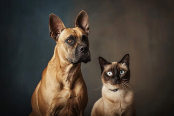 A cat and a dog are companions.


