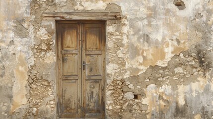 Rustic stone and plaster texture, mimicking the walls of traditional Greek homes in olive groves and island villages, with a warm, earthy palette tones created with Generative AI Technology