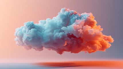 Dramatic Cloud Illuminated with Sunset Colors in Cinematic Style Generative AI