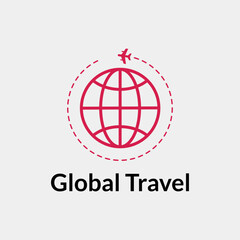global traveling logo icon vector illustration