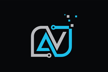 Letter A, V, AV OR VA Trade Investment Marketing Logo.