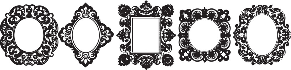 Set frames. Hand drawn vector illustration	