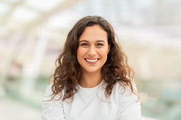 Close-up of a smiling woman's face