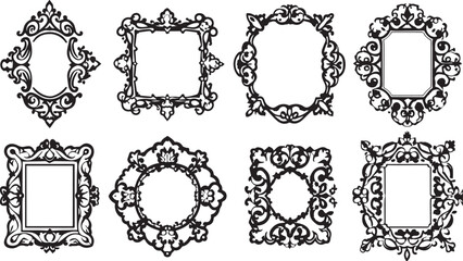 Set frames. Hand drawn vector illustration	