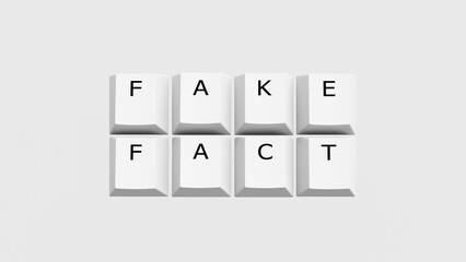 Fake fact news keyboard keys word internet communication technology background 3d illustration render digital rendering	 - 769141575