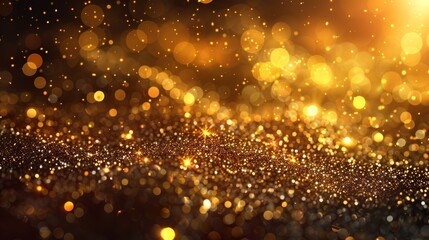 Dazzling Gold Glitter Illuminated for Festive Celebrations Generative AI